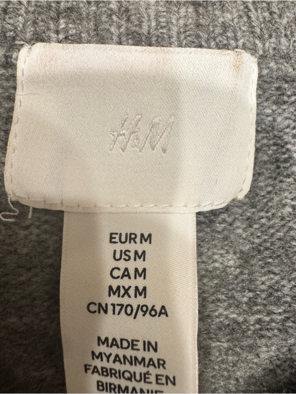 H&M Heather Gray Short-Sleeve Crewneck Sweater - Picture 3 of 3